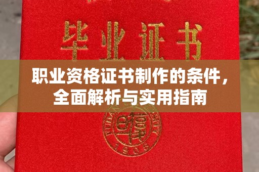 平原职业资格证书制作的条件，全面解析与实用指南